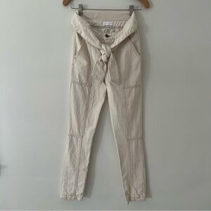 Jonathan Simkhai Jeans Henley Tie Waist Straight Jean in Natural Size 26